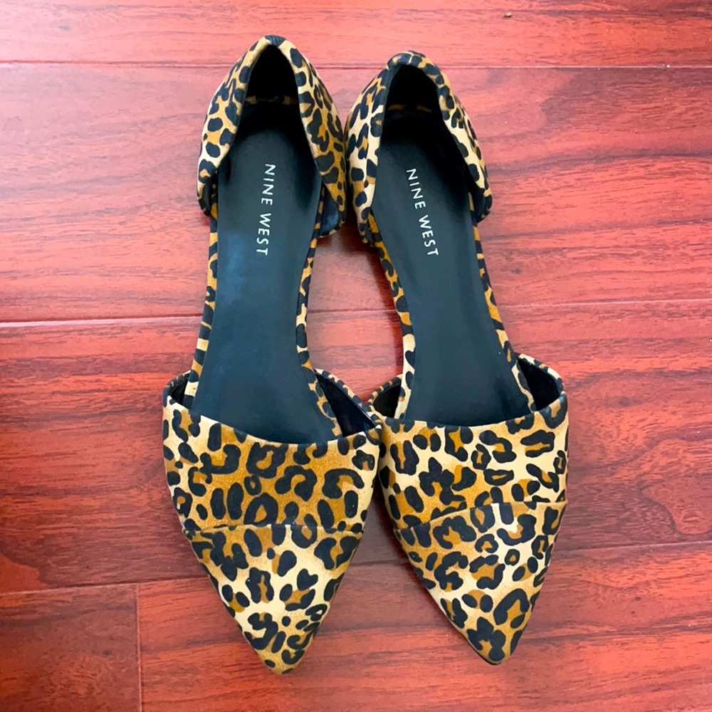 Never been worn Nine West leopard flats